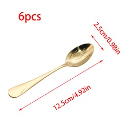 YUYUDEHM 6 PCS Mini Espresso Spoons, Stainless Steel Small Spoons for Dessert Coffee (Gold)