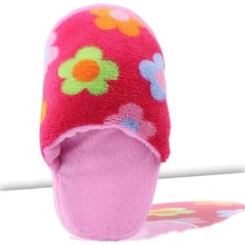 Pink Flowers Cute Pet Puppy Dog Cat Slipper Shape Plush Chew Play Toy Flip-Flops Squeaky Toys Dog Squeak Toys Pet Supplies