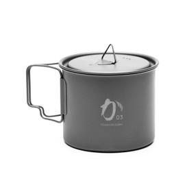KPOT-550-C Titanium Pot for Outdoor Use, 19.7 fl oz (550 ml) (with lid)