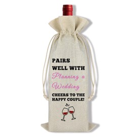 Ximalun Wedding Gifts Wine Bag Engagement Gift for Couple Engagement Wine Bag Engagement Party Gift Bridal Shower Gift Wedding Planning Gift Pairs Well with Planning a Wedding