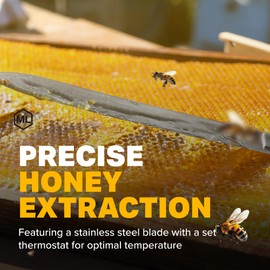 Electric Uncapping Knife, 120V, Stainless Steel Blade with Thermostat for Optimal Heating, Quick Heating, Ergonomic Grip, Uncap Honeycomb Frames Efficiently and Maximize Honey Harvest