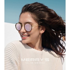 MERRY'S Retro Round Polarized Sunglasses - Unisex Double Bridge Sun Glasses