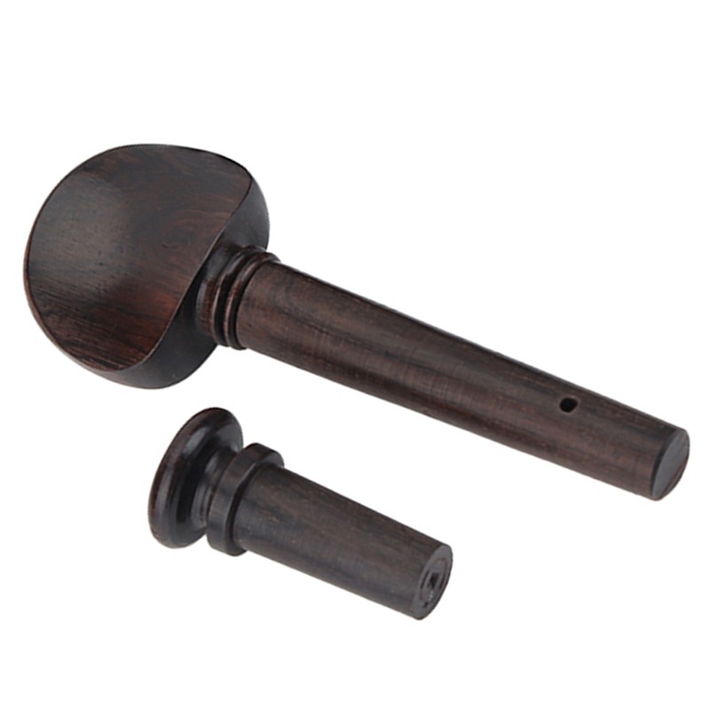 1Set Ebony Wood Violin Parts 4/4 Fittings Chinrest Pegs Tailpiece
