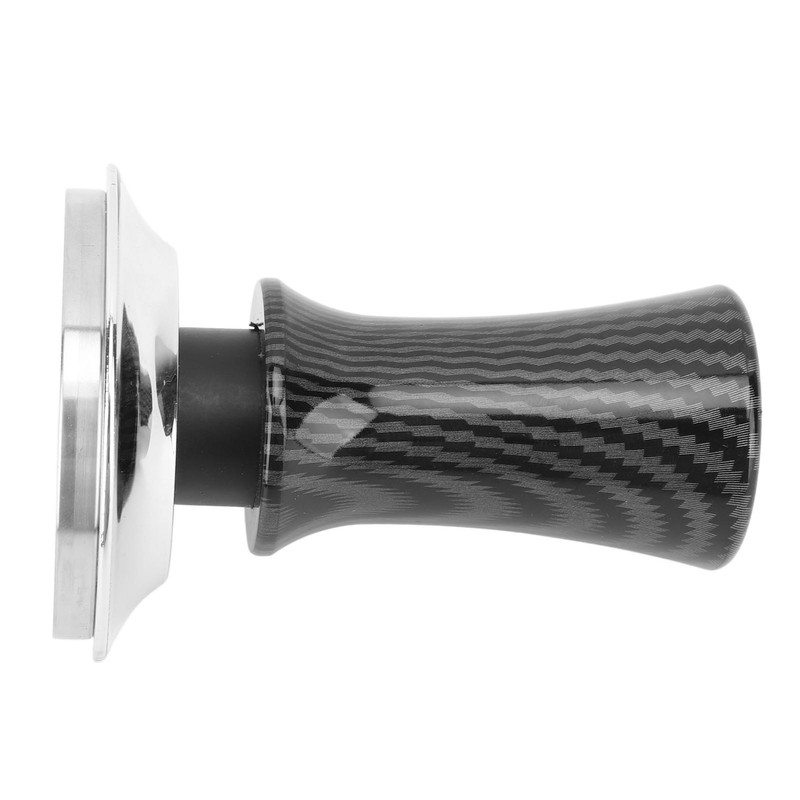 Coffee Hand Tamper 53mm Stainless Steel Balanced Base Carbon Fiber