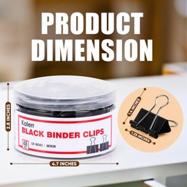 Binder Clips, 48 Pcs Medium Binder Clips, Kalerr Black Binder Clips Medium, 1.25 Inches Binder Clip with Container, Paper Binder Clips Office Supplies, Paper Clamps Bulk for Office, Home, School