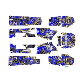 Kalair GFX Graphics Kit for Yamaha BANSHEE 350 (2001-2012) SNAGGED Series Blue 21 Mil - ATV UTV Custom Racing Graphics Stickers Decals Kit, no-plastics