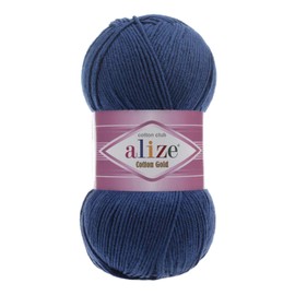 Alize Knitting Yarn 100 g Cotton Gold Plain Classic Yarn Crochet Yarn Knitting Wool Choice of Colours Colour: 279 Midnight Blue