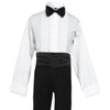 Boys Black Tuxedo with Tail Outfit Set (Medium (6-12 Months))