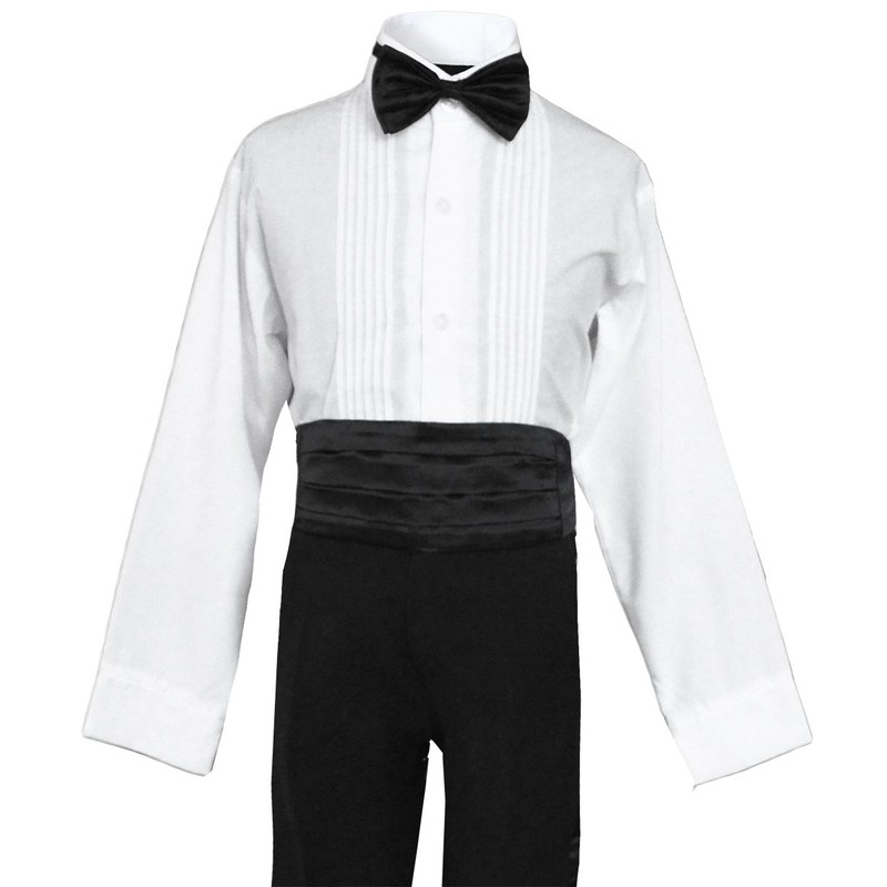 Boys Black Tuxedo with Tail Outfit Set (Medium (6-12 Months))