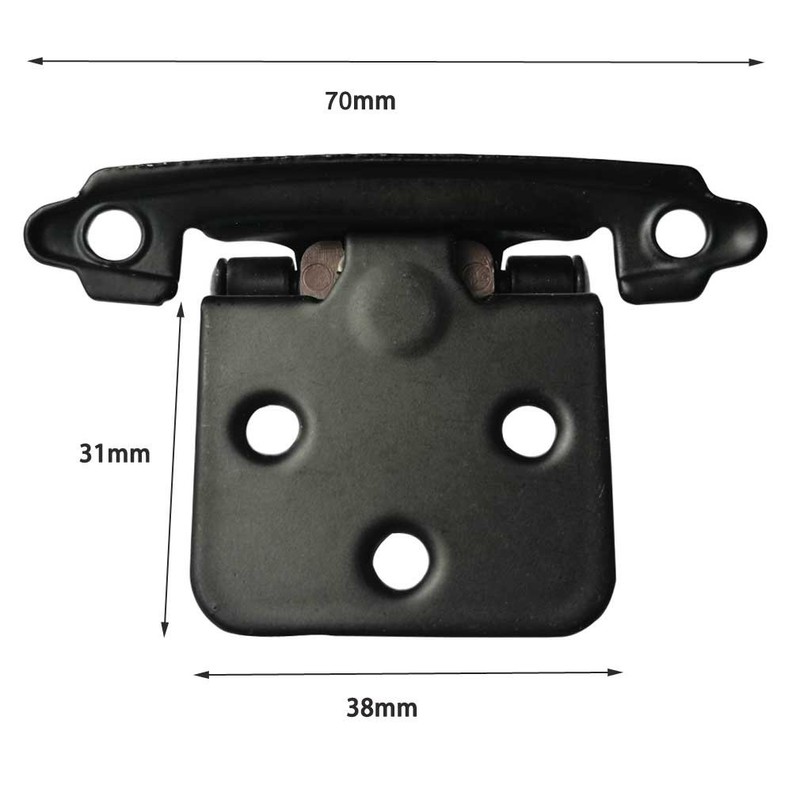 Smbbit Traditional Flat Black Cabinet Hinge Variable Overlay 10 Pack