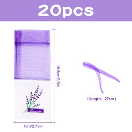 20PCS Lavender Sachets Empty Scent Sachets Dried Lavender Flowers Purple Scent Sachets for Closet Freshening and Drawer Scenting