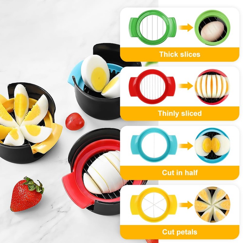 mizikuu 4 in 1 Egg Cutter, Egg Cutting Tool, Stainless