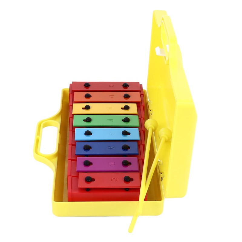 8 Notes Xylophone Colorful Educational Glockenspiel Xylophone Instrument with 2