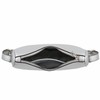 Small Crescent Smooth PU Leather Underarm Shoulder Bag (Silver)
