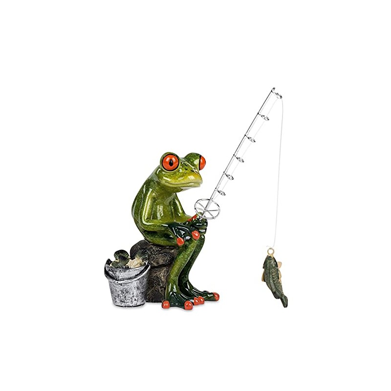 formano Funny frog figure, frog, angler, sitting, fish, poly, 15