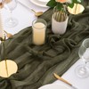 Aoksunova Muslin Wedding Table Runner, Olive Green, 4 m, Cheesecloth