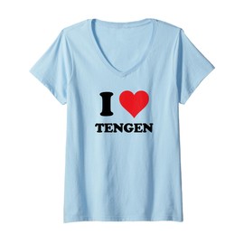 Womens I Heart Tengen Germany Love German Souvenir Item V-Neck T-Shirt