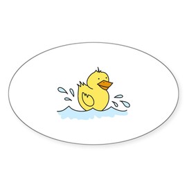 CafePress Swimming Duck Sticker Oval Car Bumper Sticker