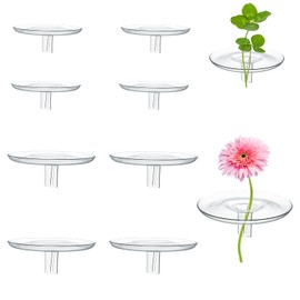 10 PCS Creative Mini Floating Aquarium Plant Holder, Clear Round Floating Floral Arrangement Holder, Simple Style Aquatic Plants Display Stand Mini Vase for Fish Tank Small Single Flower Water Plants