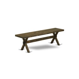 East West Furniture X-Style Modern Kitchen Bench with Wooden Seat, 60x15x18 Inch, XB776