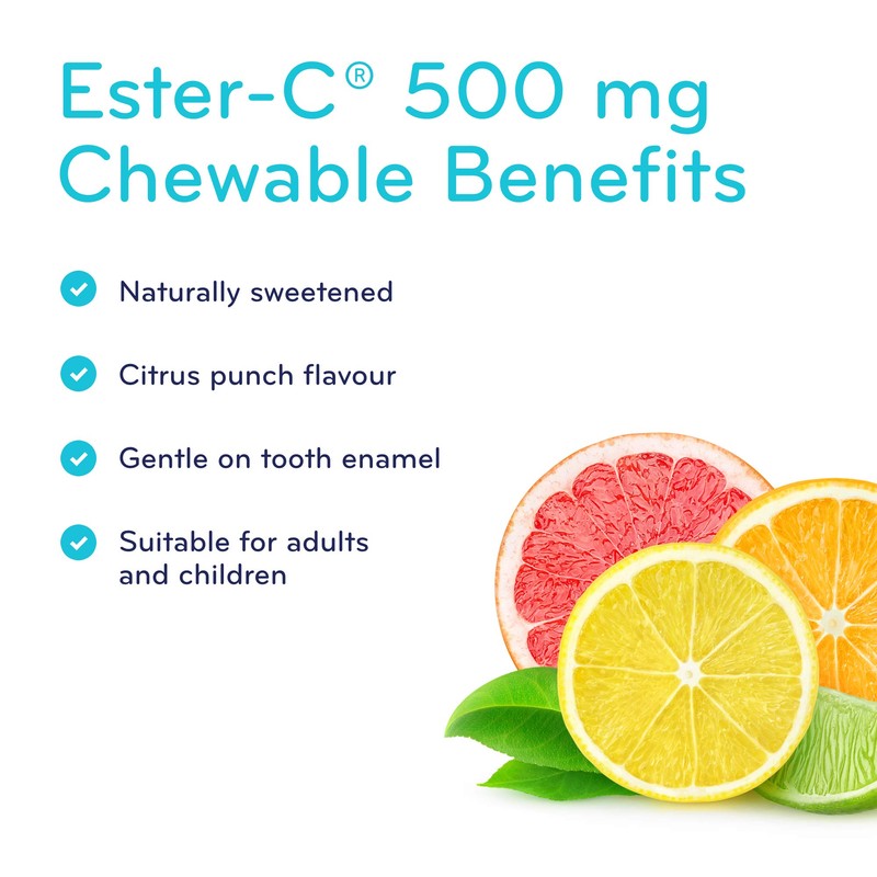 SISU Ester-C 500 mg Chewable, Citrus 90 T (Pack of