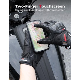 KEMIMOTO Sheepskin Leather Motorcycle Gloves for Men, Motorcycle Gloves for Motorcross Motorbike Dirt Bike Bicycle Racing ATV UTV