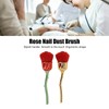 2pcs Rose Shape Nail Brush Dust Removal Thickened Die Cast