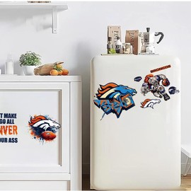 4PCS Cup Wraps USA Football UV DTF Cups Stickers Decals Waterproof AFC Rub on Transfers Vinyl Super Bowl Stickers for Glass Cups Fridge Wall Furniture Car DIY Craft(Bronco)