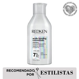 Redken Acidic Bonding Concentrate Shampoo, Reparación Intensiva con Tecnología Bonding, Fortalece Enlaces Débiles, pH Ácido, para Cabello Dañado, 300 