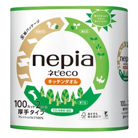 Nepia Nepi Eco Kitchen Towel, 2 Rolls, 100 Cut