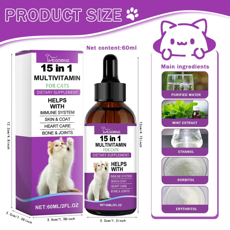 Vitamine Tropfen für Katzen, Nutrients for Cats, Unterstützung für Stoffwechsel