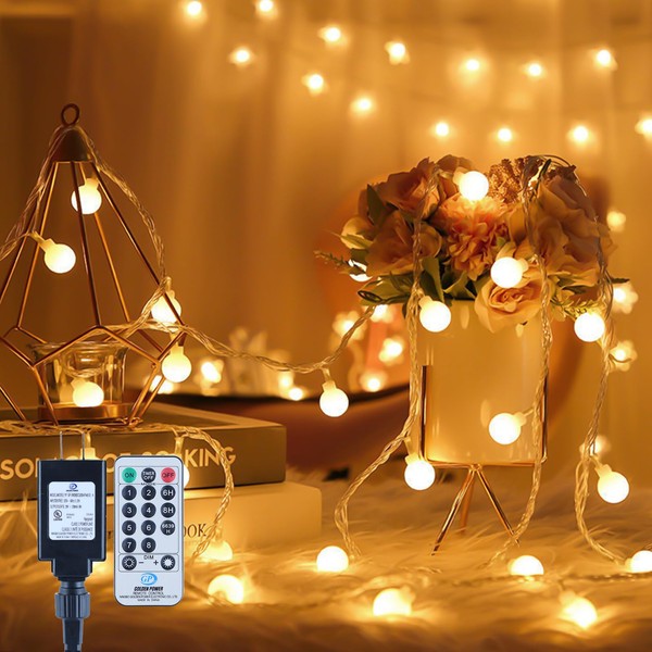 Dailyart Globe String Lights 75FT 200 Led String Lights Plug