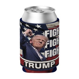 I Drank Today Can Coolers - Trump Fight Fight Fight Merch, Trump Rally 2024, America Can Insulator, Funny Drink Cooler, Drink Sleeve (TrumpV2)