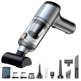 SZJIBAILI Mini Vacuum Cleaner for Car,12000pa Rechargeable Brushless Motor, 2 in 1 Vacuum and Air Duster, with 2 Speeds, Multiple Nozzles, Suitable Or Car,Office Desktop, Home Cleaning