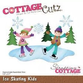 Cottage Cutz Steel Die  ICE SKATING KIDS