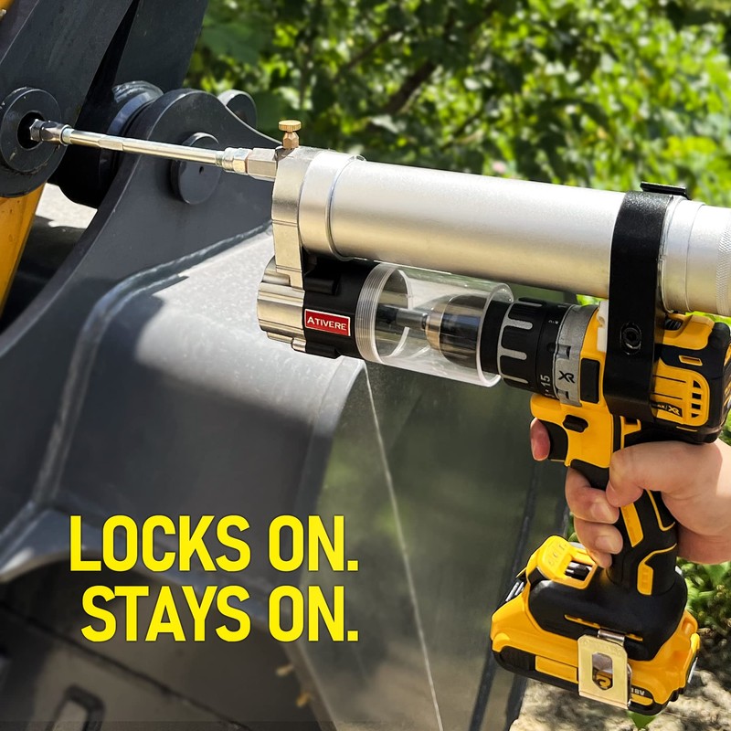 ATIVERE Electric Grease Gun Drill Adapter with 14 OZ Load,