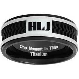 Spanish Elements CTR Ring Black Titanium with Rubber Inlay - J120s (9.5)