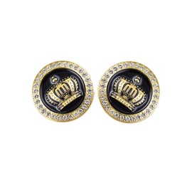 Small Crown Emblem Car Badge Sticker Rhinestone Car Sticker Car Accessories for Car SUV Truck Motorcycle (Gold Black)