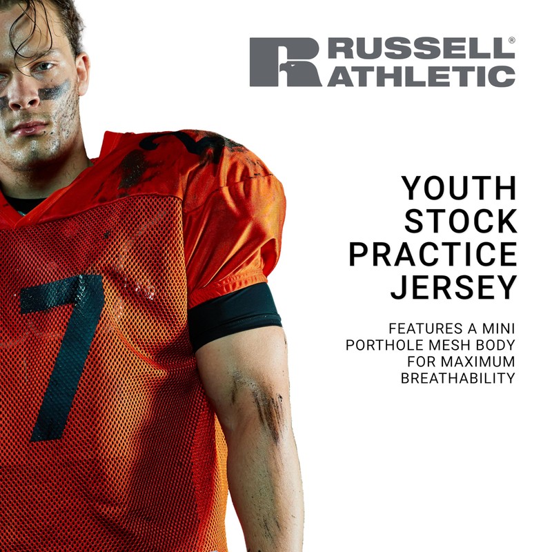 Russell Athletic Boys Stock Practice Jersey, Gold M