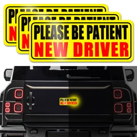 QZTYTY 3PCS New Drive Magnet for Car, Magnet Car Sticker, Magnetic New Driver Vehicle Reflective Sign, Reusable Movable Rookie Driver Reflective Magnets Stickers Universal Fit Car Bumper (Style 2)