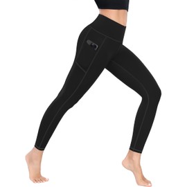 MIRITY Yoga Leggings with Pockets for Women - High Waist Tummy Control Pants for Workout Pack of 4