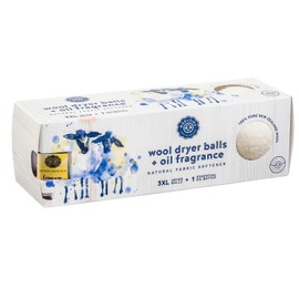 Woolzies Organic Wool Dryer Balls: 3 Pack XL Dryer Balls & 100% Pure Lemon Essential Oil | All Natural Laundry Fabric Softener Balls | Made with 100% New Zealand Wool | Best Essential Oil Dryer Balls