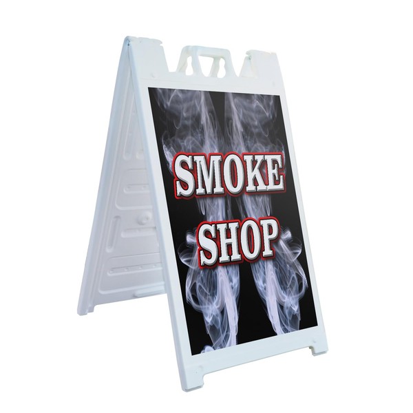 A-Frame Sidewalk Smoke Shop 24" x 36" Double Sided A-Frame