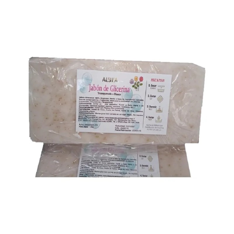 1 Kg Jabón De Glicerina Romero Con Extracto De Aloe