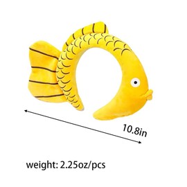 ZHOUMEIWENSP Funny Yellow Fish Stylish Plush Face Wash Makeup Elastic Hair Band Headband Party Hairband for Women Girls (Yellow Fish)
