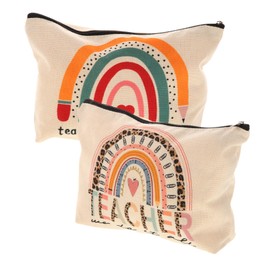 Healvian 2pcs Travel Makeup Bag Portable Cosmetic Holder with Zipper for Toiletries Stylish Organizer for Travel Accessories Durable Material Easy to Clean Carry