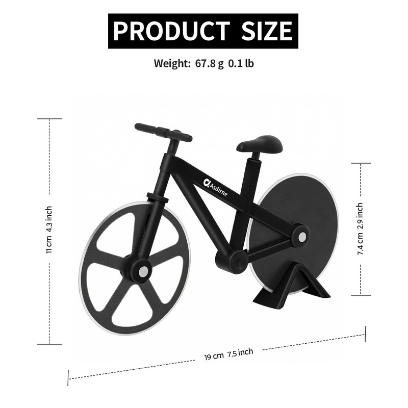 Bicycle Pizza Cutter - Funny Pizza Cutter Wheel with Stand,
