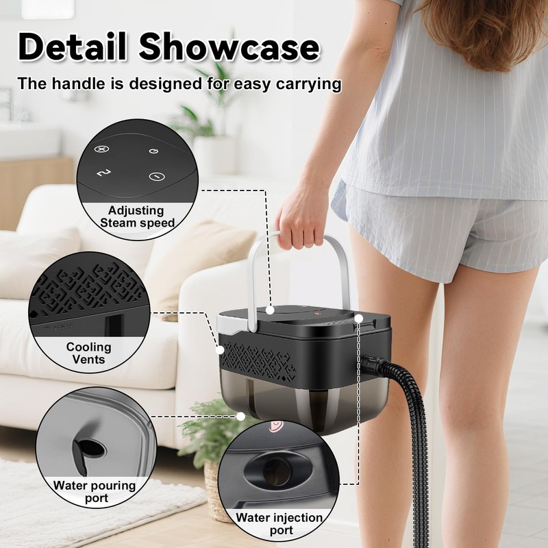 Steam Cleaner, 2500W Portable Handheld Steamer for Cleaning, Large Capacity