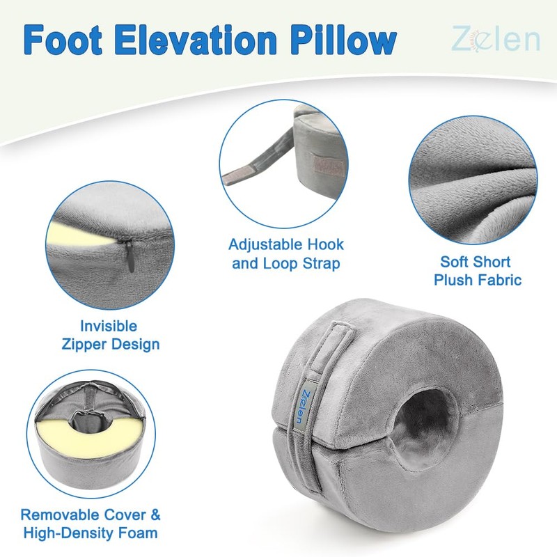 Zelen Foot Elevation Pillow Ankle Wedge Heel Elevator Cushion Foot