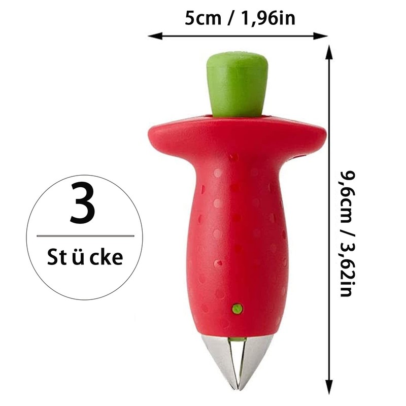 Fruit Corer 3 Pieces, Strawberry Starter, Strawberry Huller Tool, Used